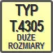 Piktogram - Typ: T.4305-DUŻE